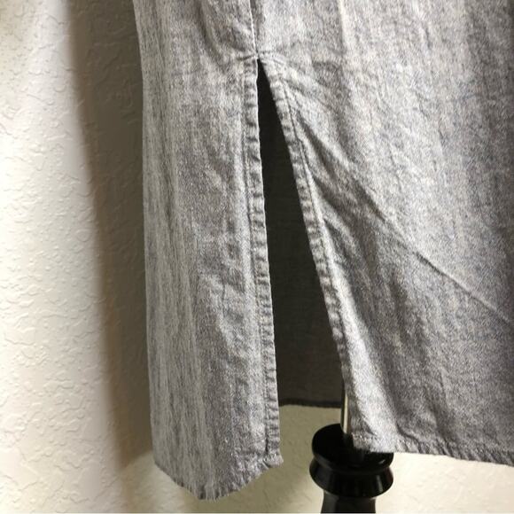 Anthropologie Holding Horses gray button front linen blend tunic top or dress 6 - Picture 5 of 13